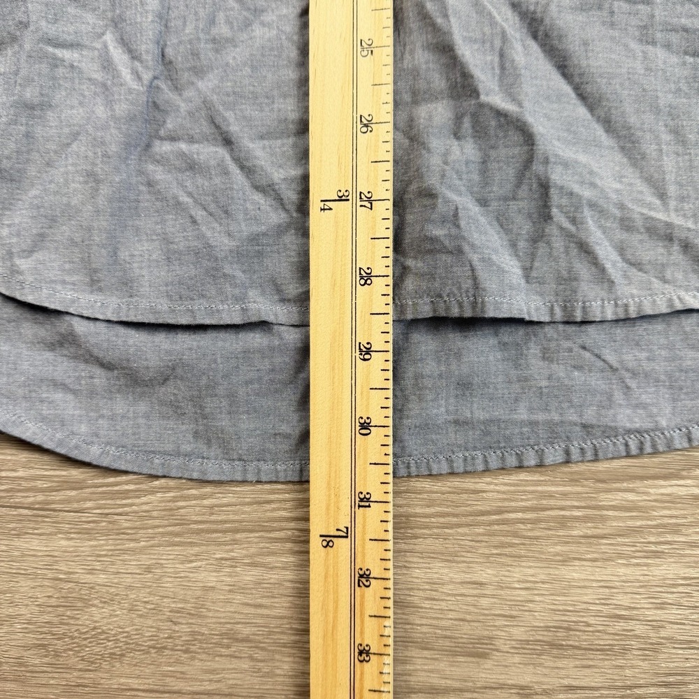 J Crew Women's Chambray Long Sleeve Button Front Tunic Top Blue Medium - Picture 7 of 7